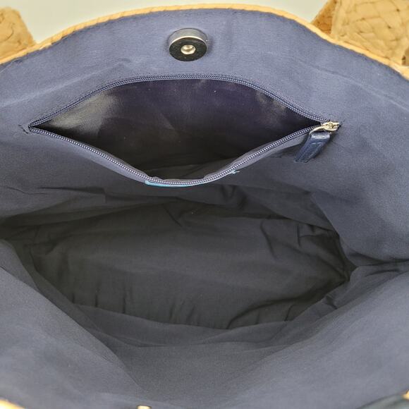 NWT Draper James Everyday Straw Bag Tote Floral Scarf Preppy Southern Chic - Picture 7 of 10